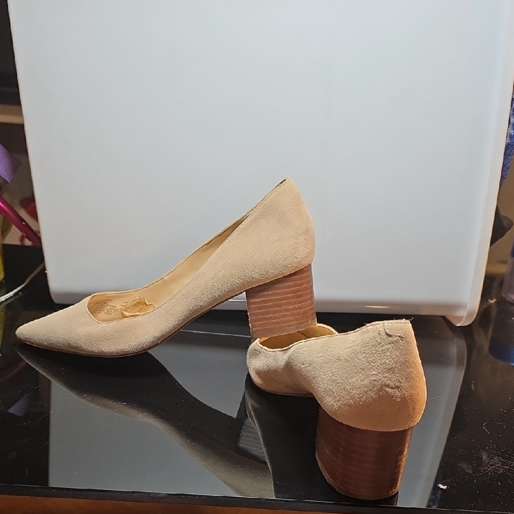 Sole Society Beige Suede Block Heels - Picture 2 of 7